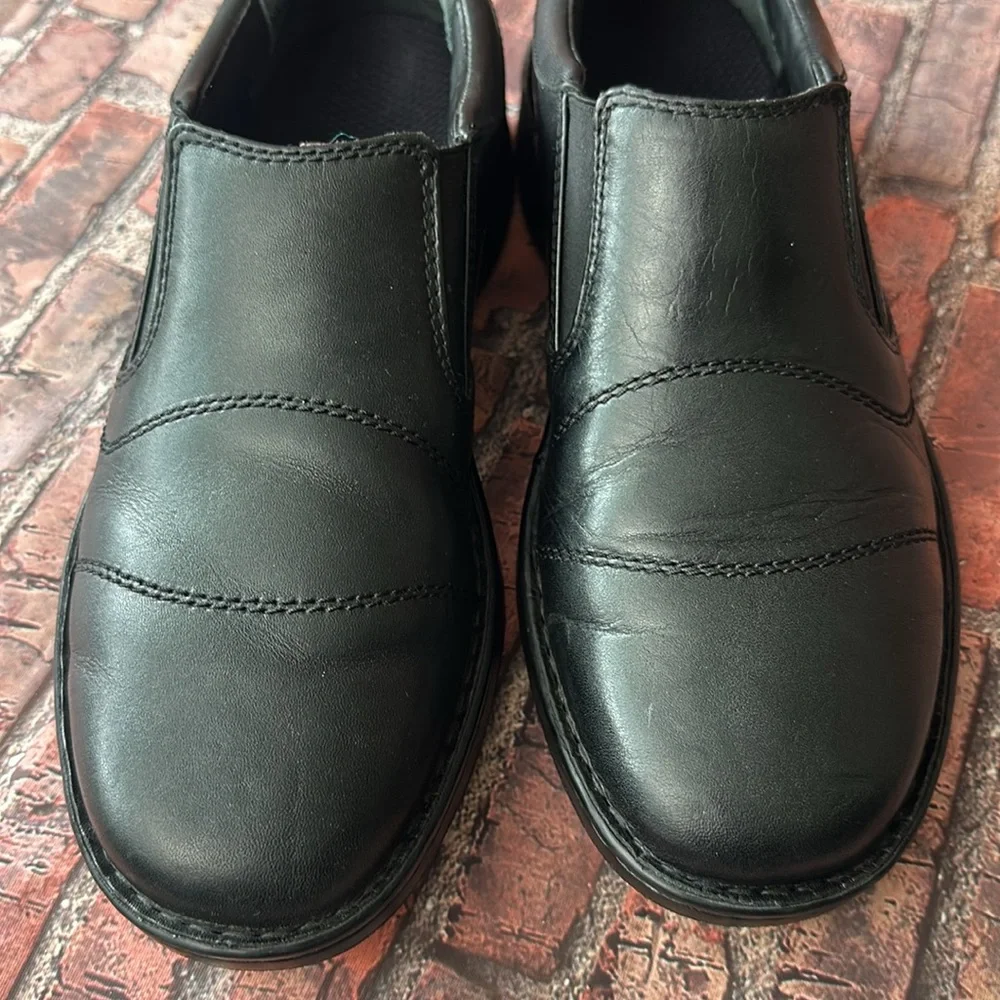 DREW Men's Black Leather Slip-On Shoes, Size 9.5N narrow
